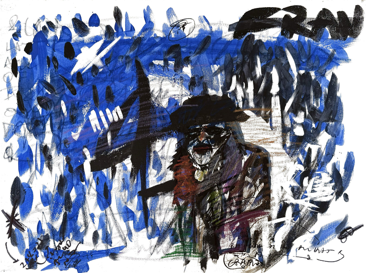 man in the rain with an umbrella