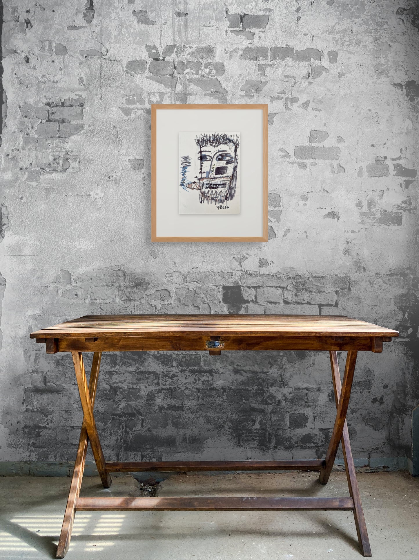 Blind Man With a Cigar in Blue