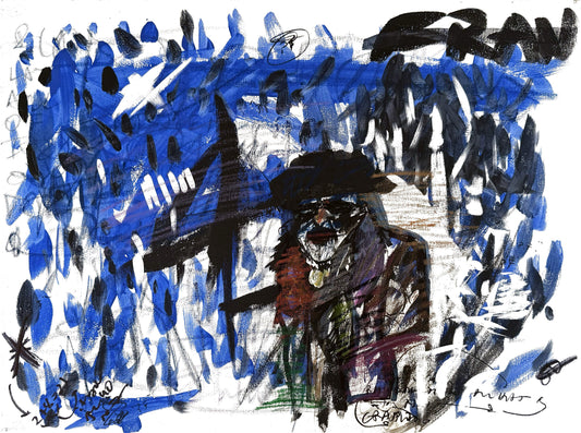 man in the rain with an umbrella