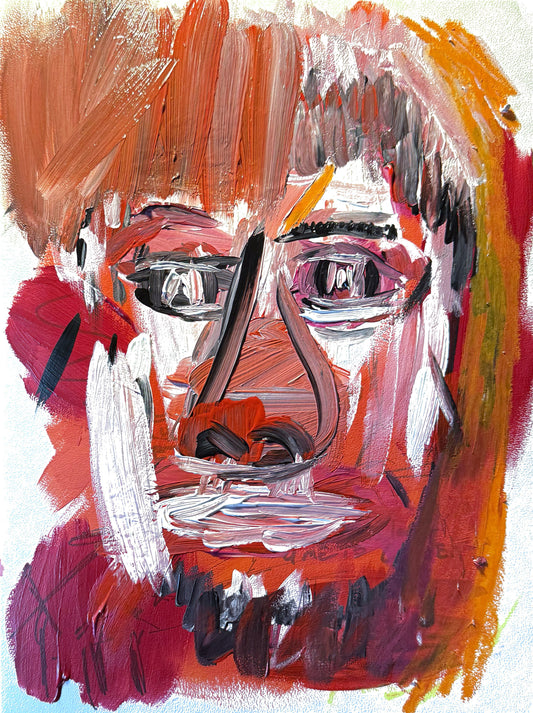 Man in Red, Listening to Jazz