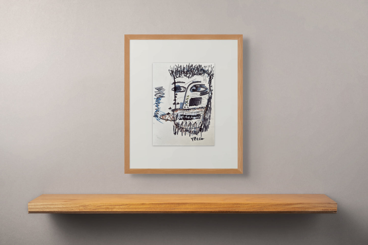 Blind Man With a Cigar in Blue