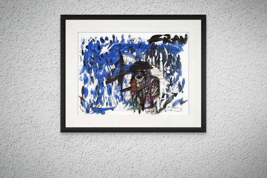 man in the rain with an umbrella